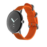 สายทอไนลอนพร้อมหัวเข็มขัดเหล็กสำหรับ Google Pixel Watch 4 / 3 / 2 / 1 41มม.