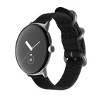 สายทอไนลอนพร้อมหัวเข็มขัดเหล็กสำหรับ Google Pixel Watch 4 / 3 / 2 / 1 41มม.
