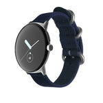 สายทอไนลอนพร้อมหัวเข็มขัดเหล็กสำหรับ Google Pixel Watch 4 / 3 / 2 / 1 41มม.