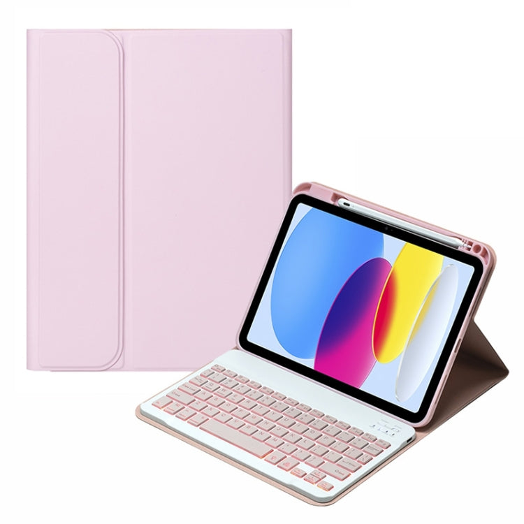 เคสหนังแท็บเล็ตคีย์บอร์ดบลูทูธ SA-10DS พร้อมไฟแบ็คไลท์และช่องใส่ปากกา สำหรับ iPad รุ่นที่ 10 ขนาด 10.9 นิ้ว 2022