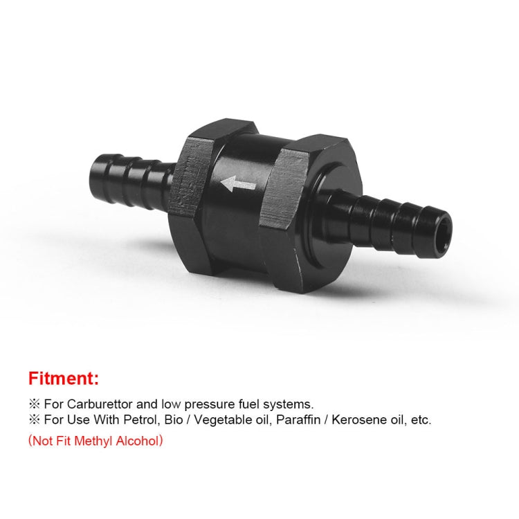 Car  Aluminium Alloy Fuel Petrol One Way Non Return Check Valve, 6mm Black, 8mm Black, 10mm Black, 12mm Black