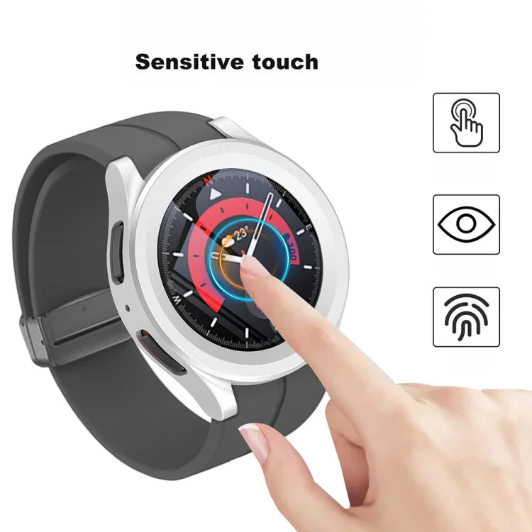 เคสกันนาฬิกาแบบฉีดเชื้อเพลิง PC + ฟิล์มกระจกนิรภัย สำหรับ Samsung Galaxy Watch5 Pro 45มม.