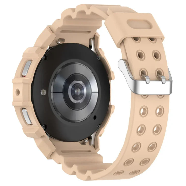 สายรัดนาฬิกาซิลิโคน Armor + เคสกันนาฬิกา สำหรับ Samsung Galaxy Watch5 40มม., สำหรับ Samsung Galaxy Watch5 44มม., สำหรับ Samsung Galaxy Watch4 40มม., สำหรับ Samsung Galaxy Watch4 44มม.