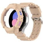สายรัดนาฬิกาซิลิโคน Armor + เคสกันนาฬิกา สำหรับ Samsung Galaxy Watch5 40มม., สำหรับ Samsung Galaxy Watch5 44มม., สำหรับ Samsung Galaxy Watch4 40มม., สำหรับ Samsung Galaxy Watch4 44มม.