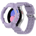 สายรัดนาฬิกาซิลิโคน Armor + เคสกันนาฬิกา สำหรับ Samsung Galaxy Watch5 40มม., สำหรับ Samsung Galaxy Watch5 44มม., สำหรับ Samsung Galaxy Watch4 40มม., สำหรับ Samsung Galaxy Watch4 44มม.