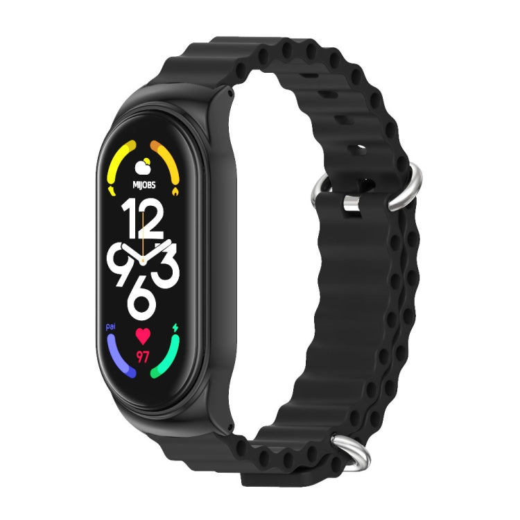 MIJOBS CS Marine Silicone Breathable Watch Band, For Xiaomi Mi Band 6 / 5, For Xiaomi Mi Band 7 / 7 NFC