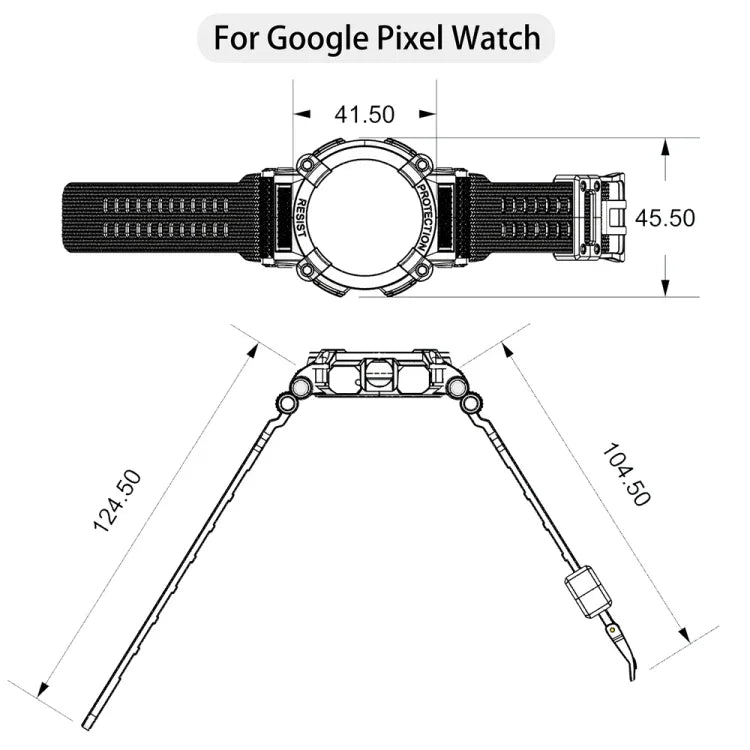 สายรวมสีพื้นสามชั้นกันน้ำสำหรับ Google Pixel Watch