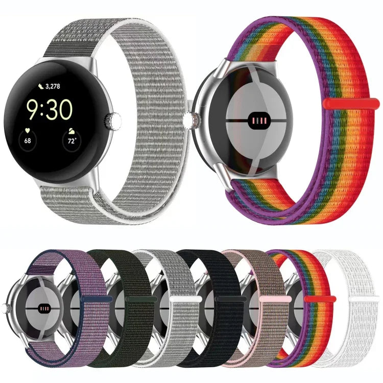Metal Head Nylon Loop Watch Band, For Google Pixel Watch 4 / 3 / 2 / 1 41mm