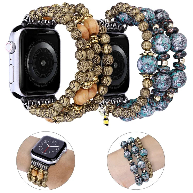 สายลูกปัดกุหลาบ สำหรับ Apple Watch Ultra 49 มม. / Series 8&7 45 มม., สำหรับ Apple Watch Series 8&7 41 มม.