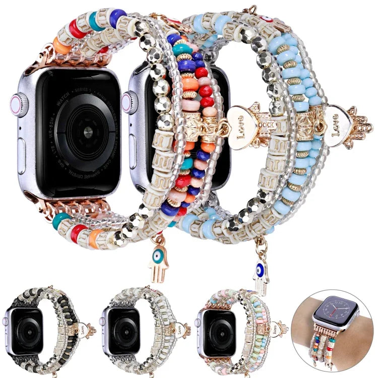 สายลูกปัดสไตล์ป่า สำหรับ Apple Watch Ultra 49 มม. / Series 8&7 45 มม., สำหรับ Apple Watch Series 8&7 41 มม.