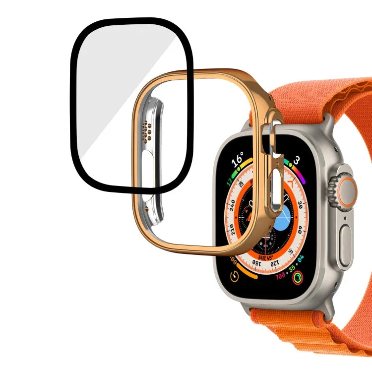 เคสกระจกนิรภัย PC ชุบเงาแบบบูรณาการ สำหรับ Apple Watch Ultra 3 / 2 / 1 49 มม.