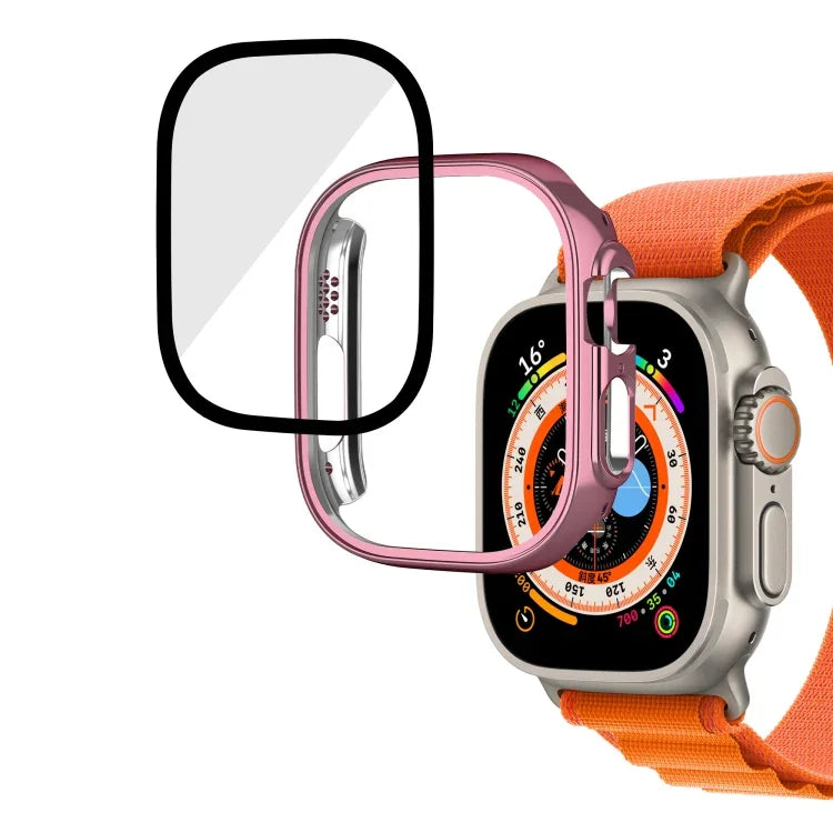 เคสกระจกนิรภัย PC ชุบเงาแบบบูรณาการ สำหรับ Apple Watch Ultra 3 / 2 / 1 49 มม.