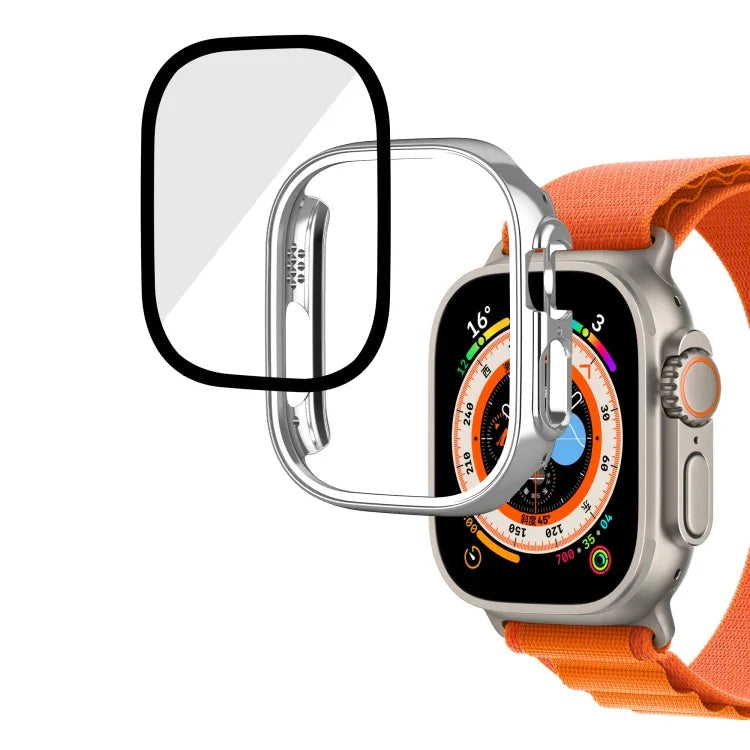 เคสกระจกนิรภัย PC ชุบเงาแบบบูรณาการ สำหรับ Apple Watch Ultra 3 / 2 / 1 49 มม.