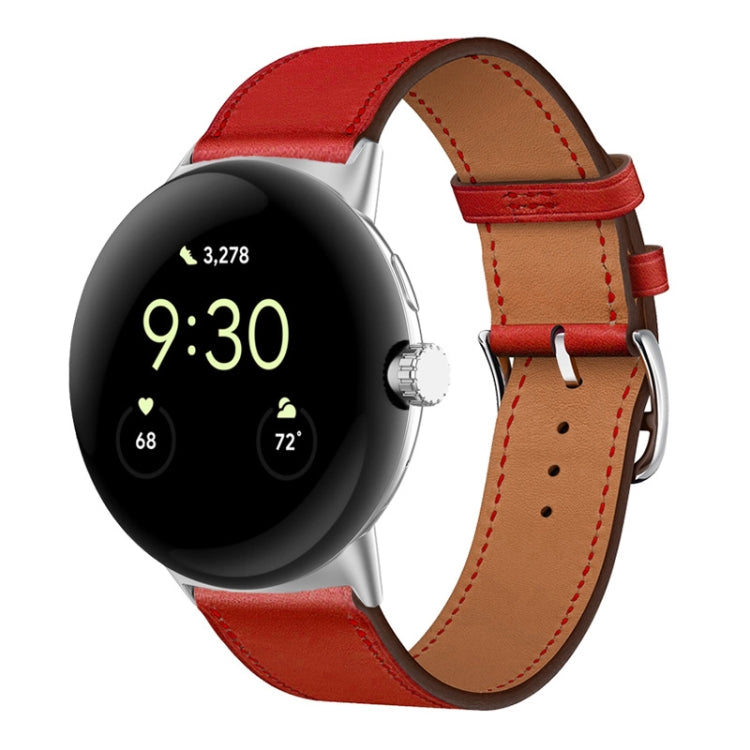 Genuine Leather Watch Band, For Google Pixel Watch 4 / 3 / 2 / 1 41mm