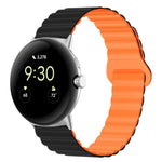สายรัดนาฬิกาซิลิโคนแม่เหล็กหัวเข็มขัดกลับด้าน สำหรับ Google Pixel Watch 4 / 3 / 2 / 1 41 มม.