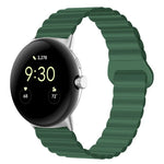 สายรัดนาฬิกาซิลิโคนแม่เหล็กหัวเข็มขัดกลับด้าน สำหรับ Google Pixel Watch 4 / 3 / 2 / 1 41 มม.