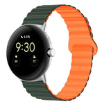 สายรัดนาฬิกาซิลิโคนแม่เหล็กหัวเข็มขัดกลับด้าน สำหรับ Google Pixel Watch 4 / 3 / 2 / 1 41 มม.