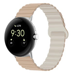 สายรัดนาฬิกาซิลิโคนแม่เหล็กหัวเข็มขัดกลับด้าน สำหรับ Google Pixel Watch 4 / 3 / 2 / 1 41 มม.