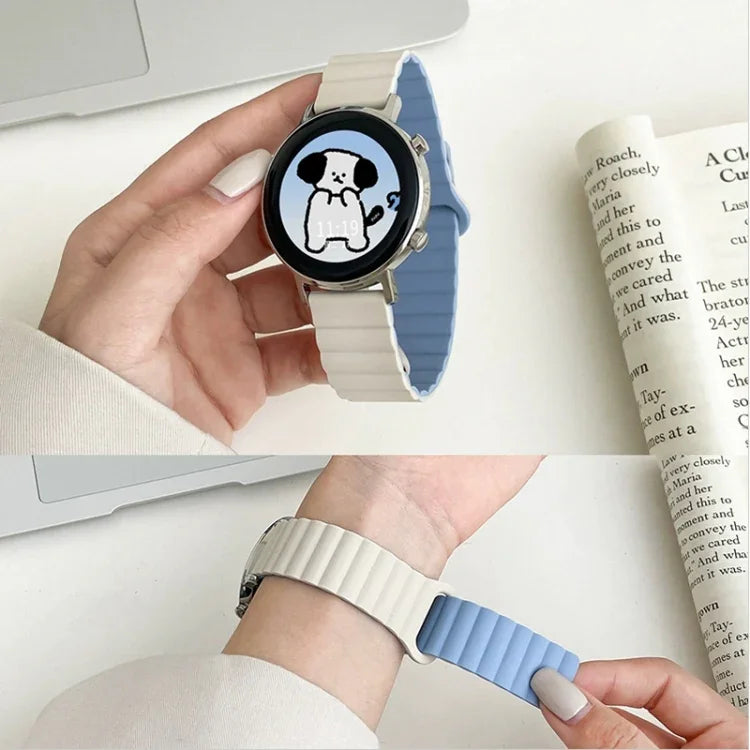 สายรัดนาฬิกาซิลิโคนแม่เหล็กหัวเข็มขัดกลับด้าน สำหรับ Google Pixel Watch 4 / 3 / 2 / 1 41 มม.