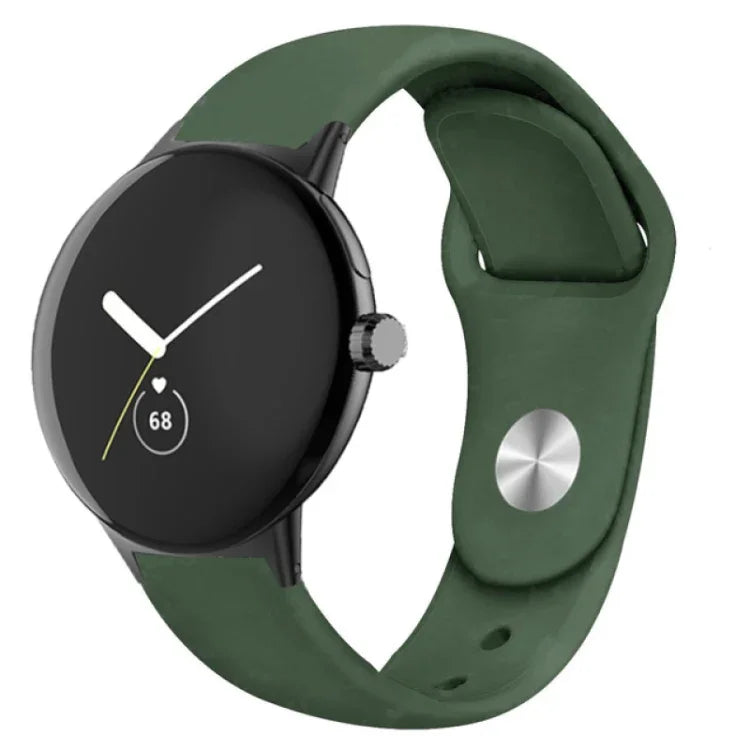 สายนาฬิกาซิลิโคนสีพื้นหัวเข็มขัดกลับด้าน สำหรับ Google Pixel Watch 4 / 3 / 2 / 1 ขนาด 41 มม.
