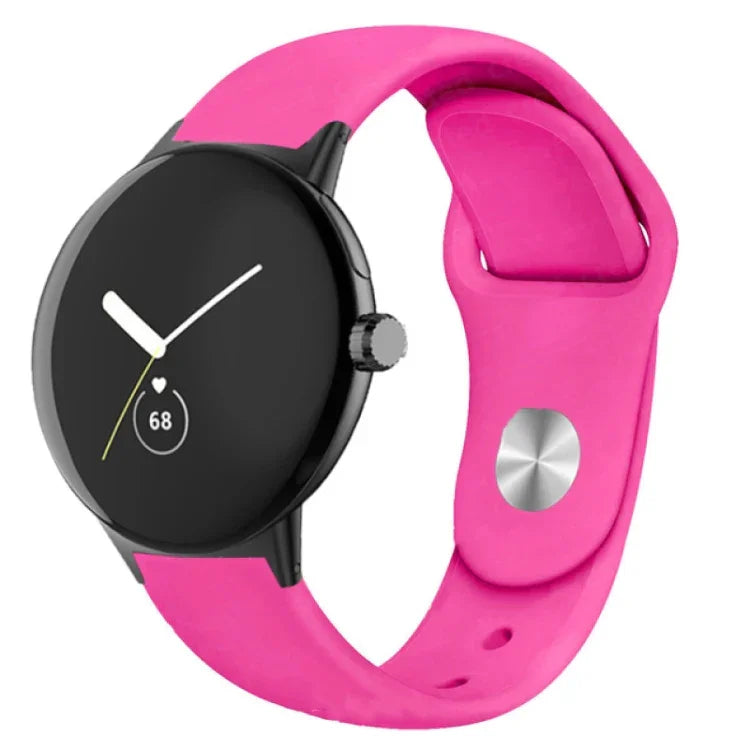 สายนาฬิกาซิลิโคนสีพื้นหัวเข็มขัดกลับด้าน สำหรับ Google Pixel Watch 4 / 3 / 2 / 1 ขนาด 41 มม.