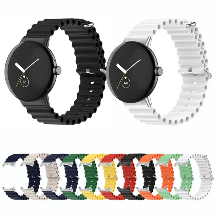 สายรัดนาฬิกาซิลิโคน Ocean สำหรับ Google Pixel Watch 4 / 3 / 2 / 1 41 มม.