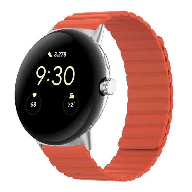 Two-section Magnetic Silicone Watch Band, For Google Pixel Watch 4 / 3 / 2 / 1 41mm
