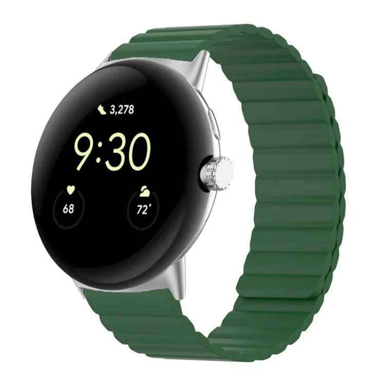 Two-section Magnetic Silicone Watch Band, For Google Pixel Watch 4 / 3 / 2 / 1 41mm