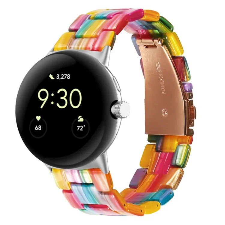 สายรัดนาฬิกาเรซิน 3 เม็ด สำหรับ Google Pixel Watch 4 / 3 / 2 / 1 ขนาด 41 มม.