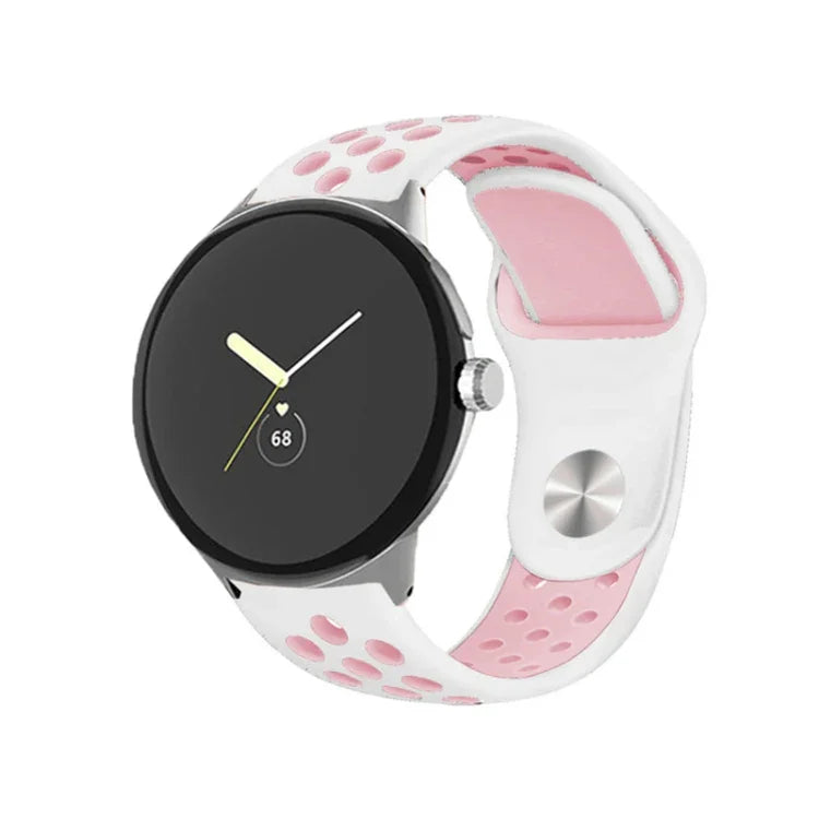 สายรัดนาฬิกาซิลิโคนหัวเข็มขัดกลับสองสี สำหรับ Google Pixel Watch 4 / 3 / 2 / 1 ขนาด 41 มม.