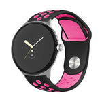 Two-color Reverse Buckle Silicone Watch Band, For Google Pixel Watch 4 / 3 / 2 / 1 41mm