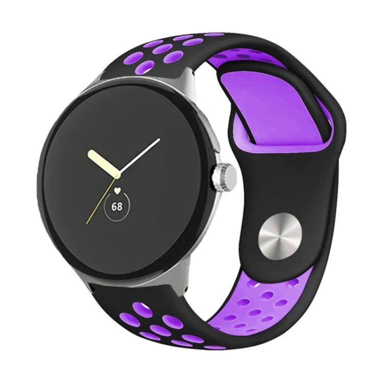 Two-color Reverse Buckle Silicone Watch Band, For Google Pixel Watch 4 / 3 / 2 / 1 41mm