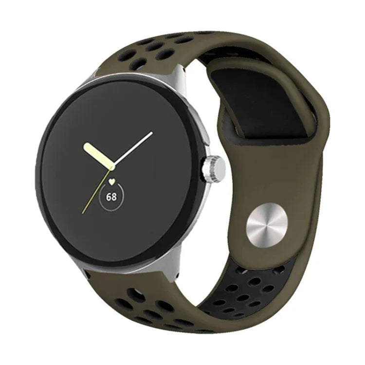 Two-color Reverse Buckle Silicone Watch Band, For Google Pixel Watch 4 / 3 / 2 / 1 41mm