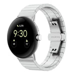 One Bead Butterfly Buckle Metal Watch Band, For Google Pixel Watch 4 / 3 / 2 / 1 41mm