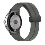 Solid-color Folding Buckle Silicone Watch Band, For Google Pixel Watch 4 / 3 / 2 / 1 41mm