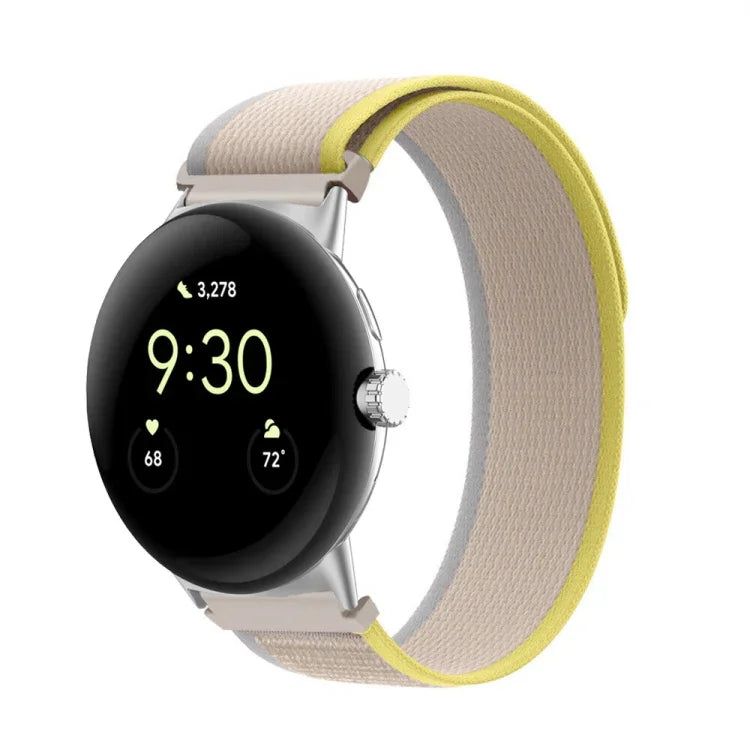 Loop Silver Connector Nylon Watch Band, For Google Pixel Watch 4 / 3 / 2 / 1 41mm