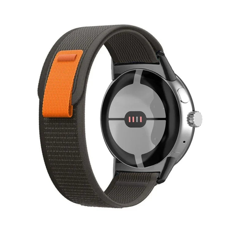 สายรัดนาฬิกาไนลอนตัวเชื่อมต่อสีดำ สำหรับ Google Pixel Watch 4 / 3 / 2 / 1 41 มม.