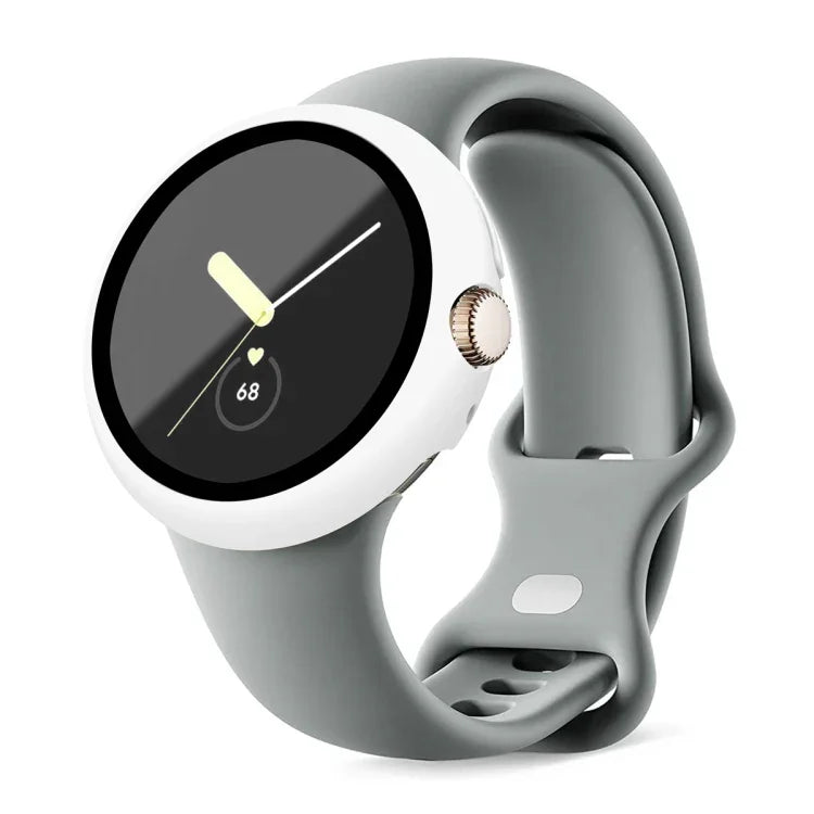 เคสป้องกันนาฬิกาฟิล์มกระจกนิรภัยกรอบ PC แบบด้าน สำหรับ Google Pixel Watch