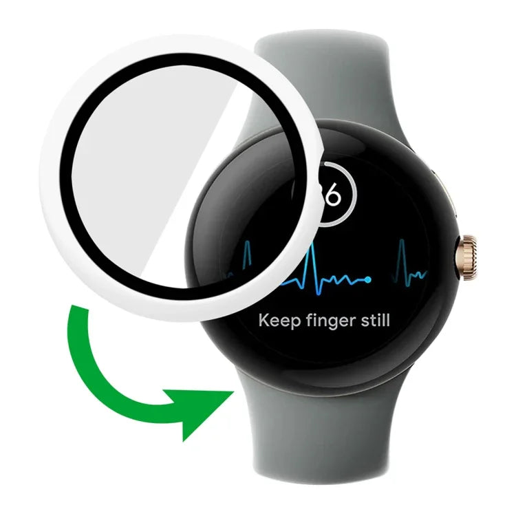 เคสป้องกันนาฬิกาฟิล์มกระจกนิรภัยกรอบ PC แบบด้าน สำหรับ Google Pixel Watch