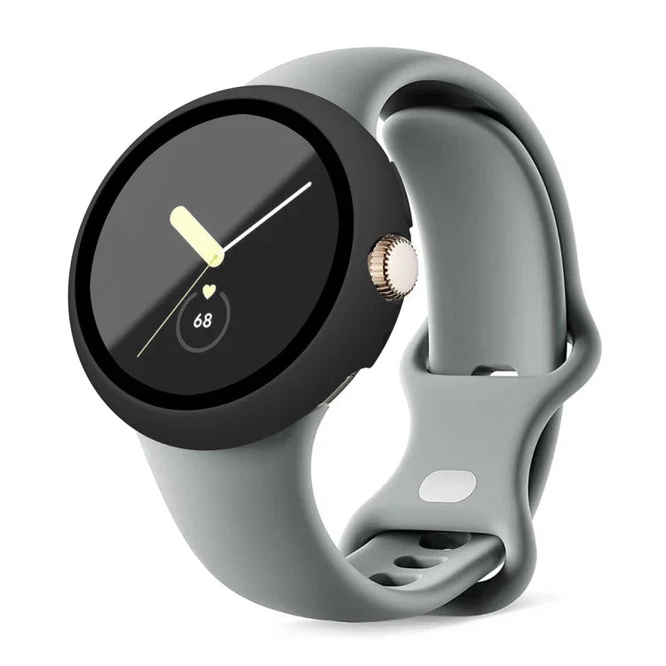 เคสป้องกันนาฬิกาฟิล์มกระจกนิรภัยกรอบ PC แบบด้าน สำหรับ Google Pixel Watch
