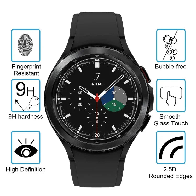 ฟิล์มกระจกนิรภัยหน้าจอ 0.26 มม. 2.5D 9H สำหรับ Samsung Galaxy Watch4 Classic 46 มม. สำหรับ Samsung Galaxy Watch4 40 มม.