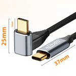 สายต่อขยายโค้งแบบสเตอริโอ USB-C/Type-C ตัวผู้ไปยัง USB-C/Type-C ตัวเมีย 100W สำหรับ Steam Deck Gen, ความยาว 0.5 ม., 1 ม., 1.5 ม., 2 ม., 3 ม.