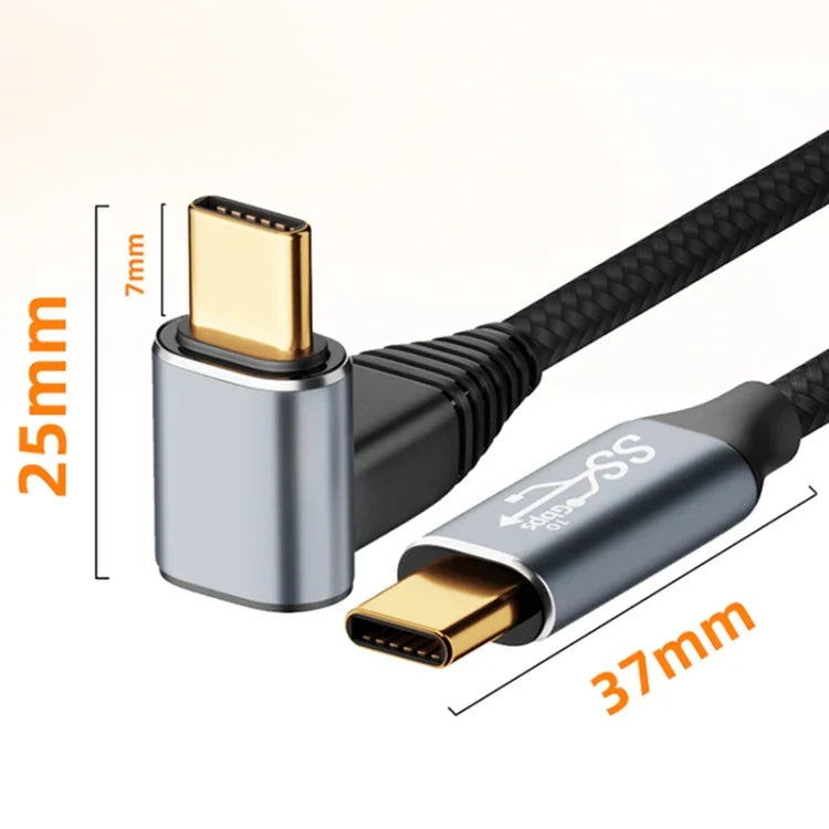 สายต่อขยายโค้งแบบสเตอริโอ USB-C/Type-C ตัวผู้ไปยัง USB-C/Type-C ตัวเมีย 100W สำหรับ Steam Deck Gen, ความยาว 0.5 ม., 1 ม., 1.5 ม., 2 ม., 3 ม.