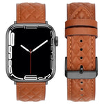 สายหนังแท้ลายข้าวหลามตัด สำหรับ Apple Watch Series 8&7 41 มม. / SE 2&6&SE&5&4 40 มม. / 3&2&1 38 มม., สำหรับ Apple Watch Series 8&7 41 มม. / SE 2&6&SE&5&4 40 มม. / 3&2&1 38 มม.