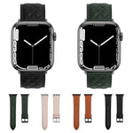 สายหนังแท้ลายข้าวหลามตัด สำหรับ Apple Watch Series 8&7 41 มม. / SE 2&6&SE&5&4 40 มม. / 3&2&1 38 มม., สำหรับ Apple Watch Series 8&7 41 มม. / SE 2&6&SE&5&4 40 มม. / 3&2&1 38 มม.