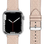 สายหนังแท้ลายข้าวหลามตัด สำหรับ Apple Watch Series 8&7 45 มม. / SE 2&6&SE&5&4 44 มม. / 3&2&1 42 มม., สำหรับ Apple Watch Series 8&7 45 มม. / SE 2&6&SE&5&4 44 มม. / 3&2&1 42 มม.