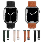 สายหนังแท้ลายข้าวหลามตัด สำหรับ Apple Watch Series 8&7 45 มม. / SE 2&6&SE&5&4 44 มม. / 3&2&1 42 มม., สำหรับ Apple Watch Series 8&7 45 มม. / SE 2&6&SE&5&4 44 มม. / 3&2&1 42 มม.