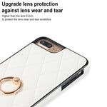 Rhombic PU Leather Phone Case with Ring Holder, For iPhone 7 Plus / 8 Plus