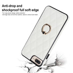 Rhombic PU Leather Phone Case with Ring Holder, For iPhone 7 Plus / 8 Plus