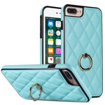 Rhombic PU Leather Phone Case with Ring Holder, For iPhone 7 Plus / 8 Plus